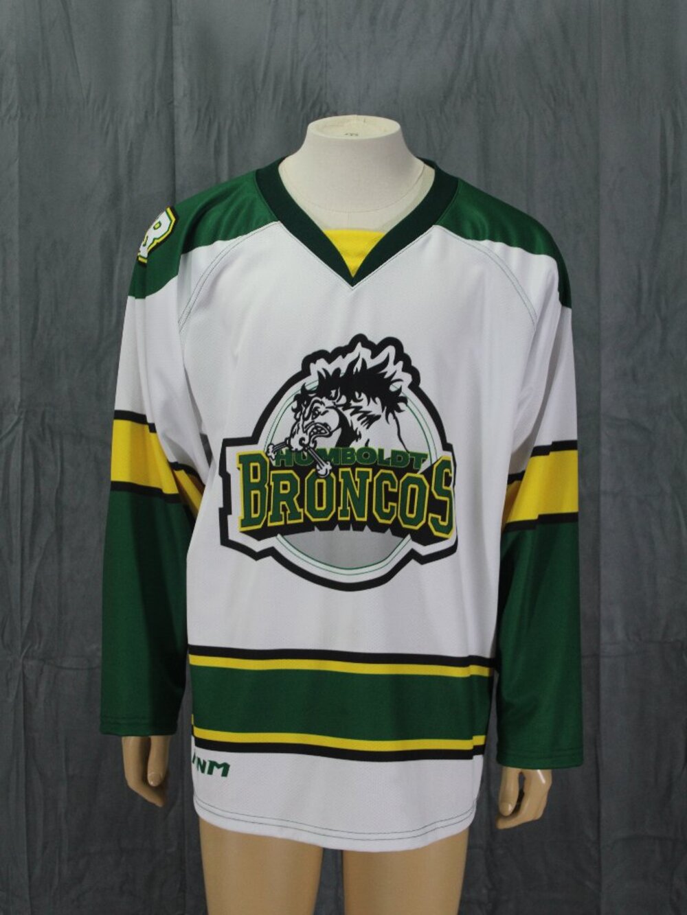 Humboldt Broncos Jersey - Home White Jersey by MNM - Men's Large
